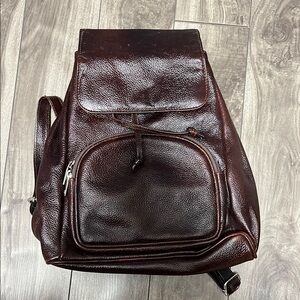 Vintage style Elegant Brown Leather Backpack